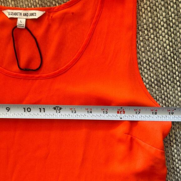 ELIZABETH & JAMES NWT Tiered Drop Waist Tank Flowy Maxi Dress Tangerine Orange L - Picture 5 of 7
